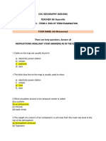 Form 4 Comb D Geography Lesson End of Term Exam Ii