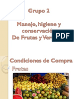 Manejo, Higiene y Conservacion Frutas y Verduras.