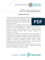 Comunicación Nº5-23. Proyecto Experiencias Campamentiles en El Ambiente Natural