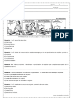 Atividade de Portugues Predicativo Do Sujeito 7º Ano Word