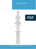 Lista de Exemplos Emoções e Sentimentos