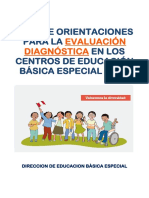 Guía de Orientaciones para La Evaluación Diagnóstica en Los Centros de Educación Básica Especial CEBE