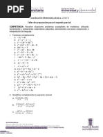 Taller Segundo Parcial Matemáticas Básicas 2023-1