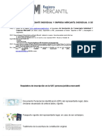 Inscripcion de Comerciante Individual Y Empresa Mercantil Individual O de Sociedad