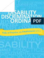 Disability Discrimination Ordinance - Code of Practice On Employment (Hong Kong 2011)