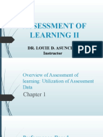 Assessment of Learning Ii: Dr. Louie D. Asuncion Instructor