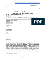 MIPS Assembly Language Procedure Calls and Using The Stack