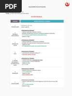 Calendario de Actividades HU187 - Presencial PDF