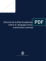 Informe de La Real Academia Española Sobre El Lenguaje Inclusivo y Cuestiones Conexas