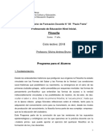 2018 Inicial-Filosofía Programa para El Alumno