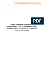 Protocolo de Actuación para Los Integrantes de La Red de Referencia Y Contra Referencia para La Atención de La Violencia Familiar Y de Género