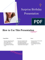 Purple and White Fun Doodles and Blobs Surprise Birthday Creative Presentation SlidesCarnival