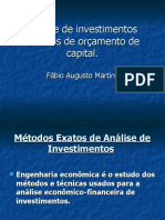 Análise de Investimentos Técnicas de Orçamento de Capital