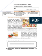 Evaluación Diagnóstica 2 Grado Área de Educación para El Trabajo