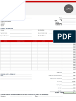 Services Proforma Invoice Template Word