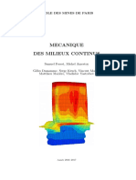 Mecanique Des Milieux Continus: Ecole Des Mines de Paris
