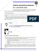 Module 8: Humanistic and Existential Approaches: Unit 1: Client-Centered Therapy