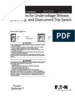 Instructions For Undervoltage Release, Shunt Trip, and Overcurrent Trip Switch