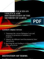 Lesson 19: Laws and Policies On Violence and Discrimination of The Members of LGBTQ+