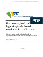 Uso de Solução Clorada Na Higienização de Área de Manipulação de Alimentos