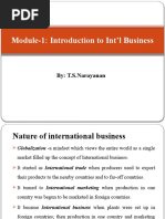 Module-1: Introduction To Int'l Business: By: T.S.Narayanan