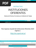 Instituciones Oferentes: Instructivo