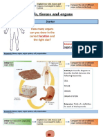 Cells, Tissues and Organs: Starter