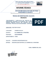 Informe Técnico: Estudio de Mecánica de Suelos para Saneamiento Basico