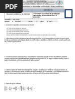 Competencia Actividad 01: Prueba Diagnóstica 4° Grado de Secundaria de Matemática