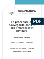 La Procedure de Sauvegarde Des Entreprises en Difficultes Dans Le Droit Marocain Et Compare Harti Omar