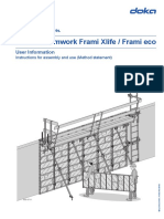 Framed Formwork Frami Xlife / Frami Eco: User Information