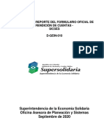 Instructivo Reporte Del Formulario Oficial de Rendición de Cuentas - Sicses D-GEIN-010