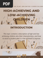 High-Achieving and Low-Achieving Children