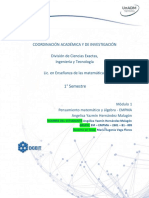 Coordinación Académica Y de Investigación División de Ciencias Exactas, Ingeniería y Tecnología Lic. en Enseñanza de Las Matemáticas