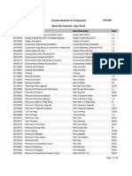 Colorado Department of Transportation Master Item Code Book - Spec Year 05