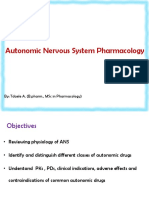 Autonomic Nervous System Pharmacology: By: Tdaele A. (B.Pharm., MSC in Pharmacology)