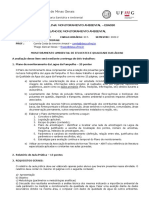 Universidade Federal de Minas Gerais: Disciplina: Monitoramento Ambiental - Esa090 Plano de Monitoramento Ambiental