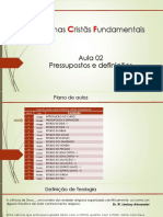 Outrinas Ristãs Undamentais: Aula 02 Pressupostos e Definições