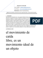 El Movimiento de Caída Libre, Es Un Movimiento Ideal de Un Objeto