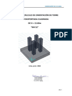 Memoria de Cálculo de Cimentación de Torre Autosoportada Cuadrada DE H 15.00m "KM 52"