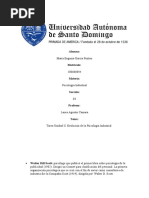 Tarea Unidad II. Evolución de La Psicología Industrial