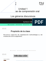 Unidad 1 Estrategias de Comprensión Oral Los Géneros Discursivos