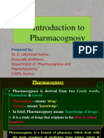 Introduction To Pharmacognosy: Prepared by