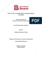 Efectos de La Migracion Venezolana A Colombia