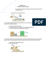 Newton'S Laws of Motion: Worksheet No.