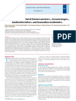 Thrombolytic Potential of Ocimum Sanctum L., Curcuma Longa L., Azadirachta Indica L. and Anacardium Occidentale L.