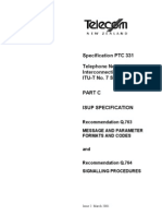 Telephone Network Interconnection Using. ITU-T No. 7 Signalling PART C ISUP Specification