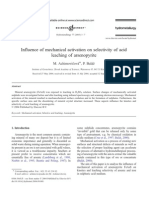 Influence of Mechanical Activation On Selectivity of Acid Leaching of Arsenopyrite