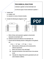 Electrochemical Reactions: + Battery - Salt Bridge