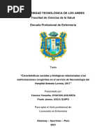 Características Sociales y Biológicas Relacionadas A Las Malformaciones Congénitas en El Servicio de Neonatología